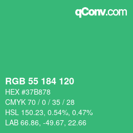 Color code: RGB 55 184 120 | qconv.com
