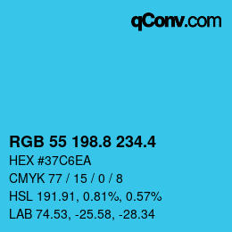カラーコード: RGB 55 198.8 234.4 | qconv.com