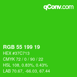 Color code: RGB 55 199 19 | qconv.com