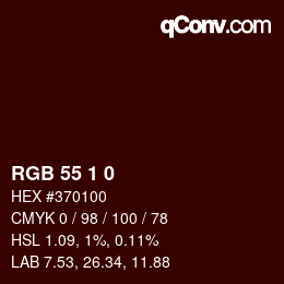 Color code: RGB 55 1 0 | qconv.com