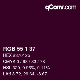 Color code: RGB 55 1 37 | qconv.com