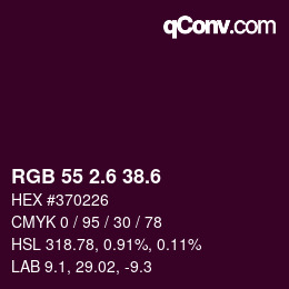 カラーコード: RGB 55 2.6 38.6 | qconv.com