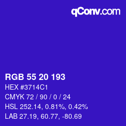 カラーコード: RGB 55 20 193 | qconv.com