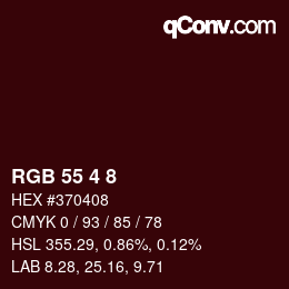 Color code: RGB 55 4 8 | qconv.com