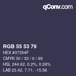Farbcode: RGB 55 53 79 | qconv.com