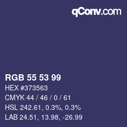 カラーコード: RGB 55 53 99 | qconv.com