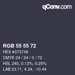 カラーコード: RGB 55 55 72 | qconv.com