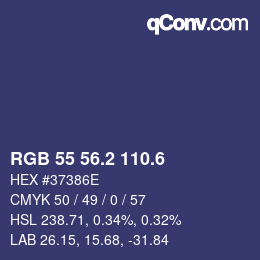 カラーコード: RGB 55 56.2 110.6 | qconv.com