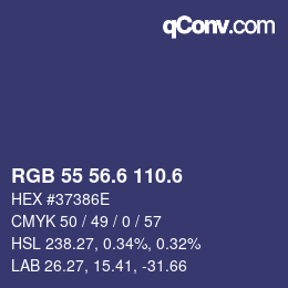 カラーコード: RGB 55 56.6 110.6 | qconv.com