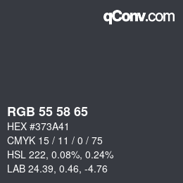 Farbcode: RGB 55 58 65 | qconv.com