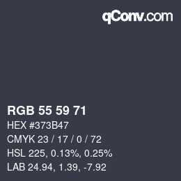 カラーコード: RGB 55 59 71 | qconv.com