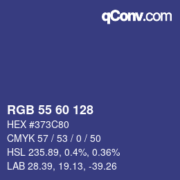 カラーコード: RGB 55 60 128 | qconv.com