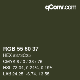 Color code: RGB 55 60 37 | qconv.com