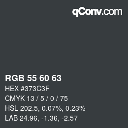 Código de color: RGB 55 60 63 | qconv.com