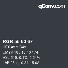 Code couleur: RGB 55 60 67 | qconv.com