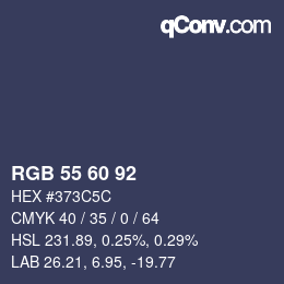カラーコード: RGB 55 60 92 | qconv.com