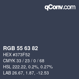 Farbcode: RGB 55 63 82 | qconv.com