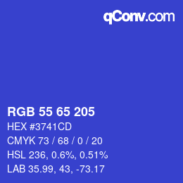 Color code: RGB 55 65 205 | qconv.com