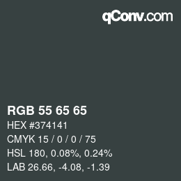 Color code: RGB 55 65 65 | qconv.com