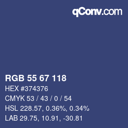 Color code: RGB 55 67 118 | qconv.com