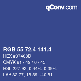 カラーコード: RGB 55 72.4 141.4 | qconv.com