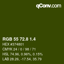 カラーコード: RGB 55 72.8 1.4 | qconv.com