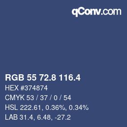 カラーコード: RGB 55 72.8 116.4 | qconv.com