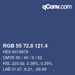 カラーコード: RGB 55 72.8 121.4 | qconv.com