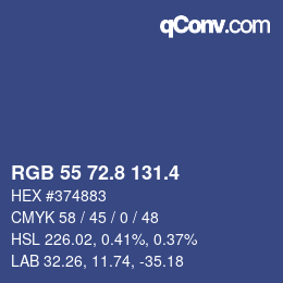 カラーコード: RGB 55 72.8 131.4 | qconv.com