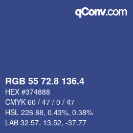 カラーコード: RGB 55 72.8 136.4 | qconv.com
