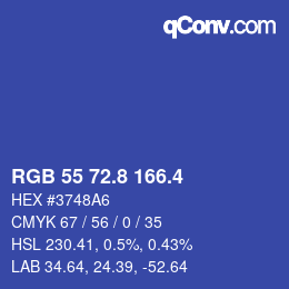 カラーコード: RGB 55 72.8 166.4 | qconv.com