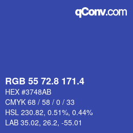 カラーコード: RGB 55 72.8 171.4 | qconv.com