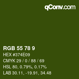 Color code: RGB 55 78 9 | qconv.com
