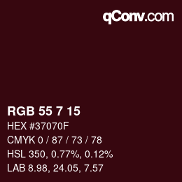 Farbcode: RGB 55 7 15 | qconv.com