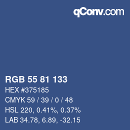 Código de color: RGB 55 81 133 | qconv.com