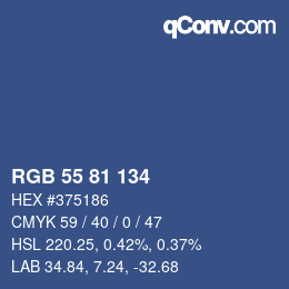 Código de color: RGB 55 81 134 | qconv.com