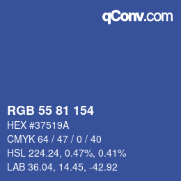 Farbcode: RGB 55 81 154 | qconv.com