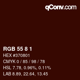 颜色代码: RGB 55 8 1 | qconv.com