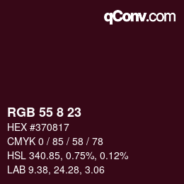 Color code: RGB 55 8 23 | qconv.com