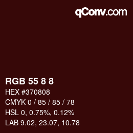Color code: RGB 55 8 8 | qconv.com