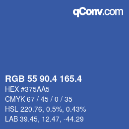 カラーコード: RGB 55 90.4 165.4 | qconv.com