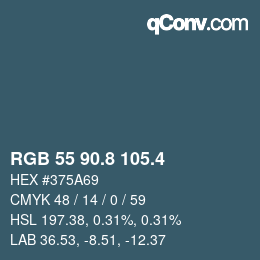 カラーコード: RGB 55 90.8 105.4 | qconv.com