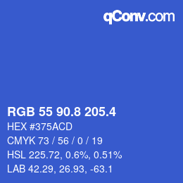 カラーコード: RGB 55 90.8 205.4 | qconv.com