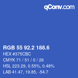 カラーコード: RGB 55 92.2 188.6 | qconv.com