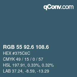 カラーコード: RGB 55 92.6 108.6 | qconv.com