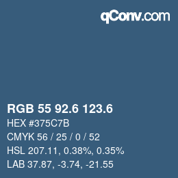 カラーコード: RGB 55 92.6 123.6 | qconv.com