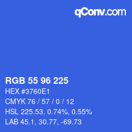 Color code: RGB 55 96 225 | qconv.com