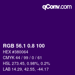 カラーコード: RGB 56.1 0.8 100 | qconv.com