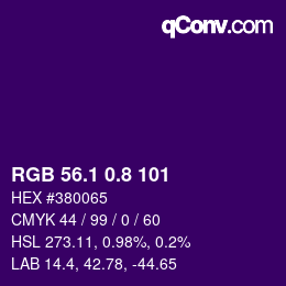 カラーコード: RGB 56.1 0.8 101 | qconv.com