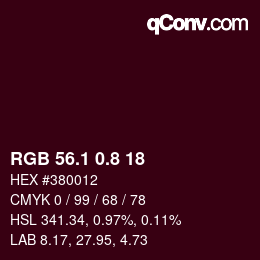 カラーコード: RGB 56.1 0.8 18 | qconv.com